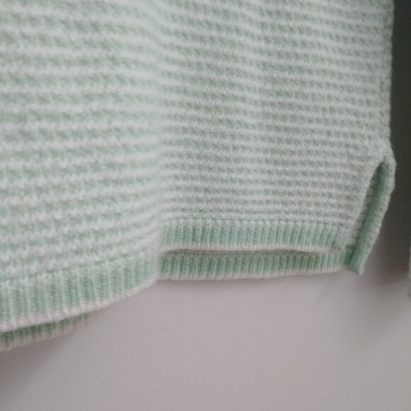 J Crew soft wool viscose blend sweater top light pale green white stripe… - Picture 3 of 13